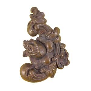 Antique 1900s French Rose Ribbons Pendant Finial Architectural Detail